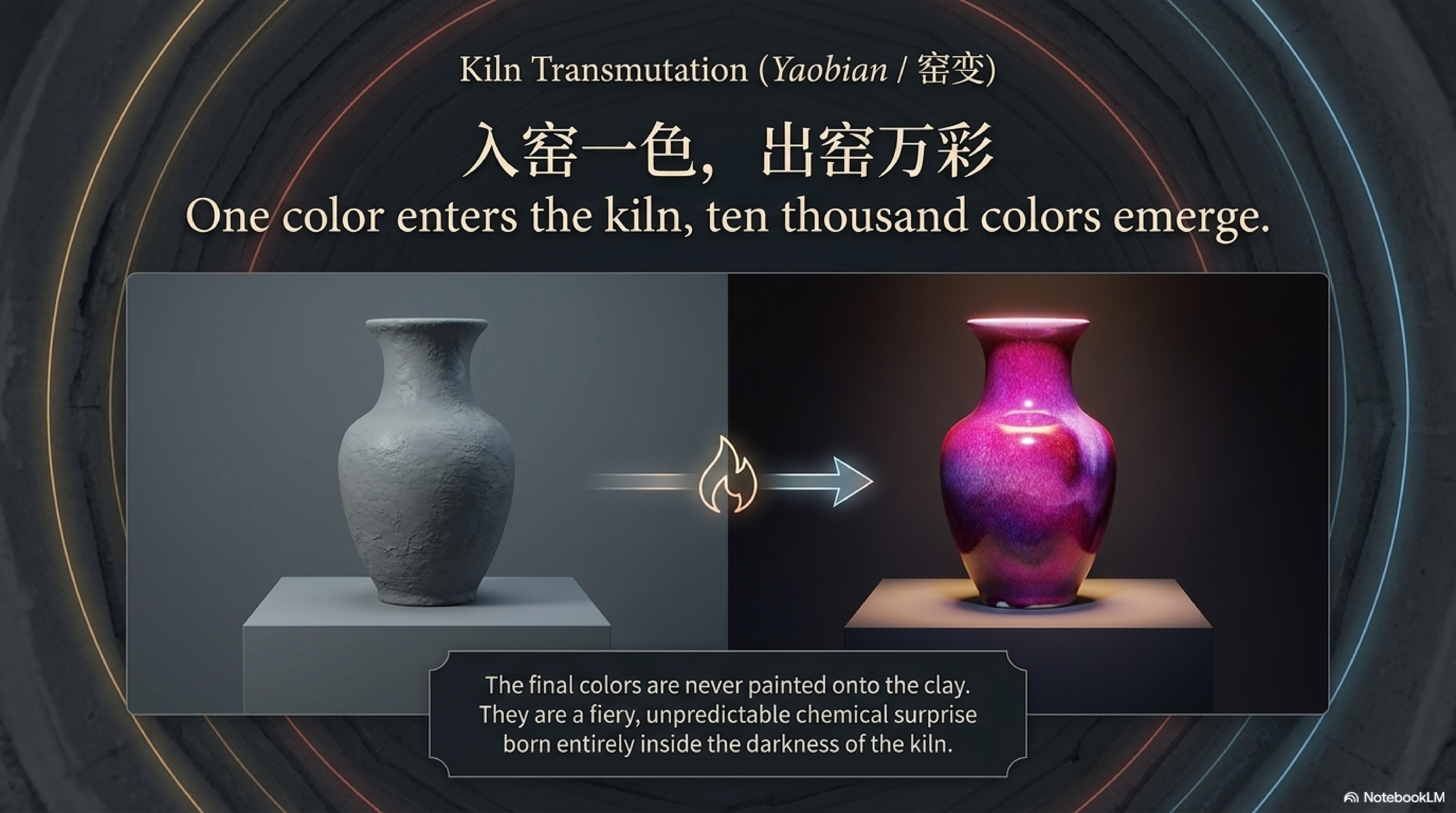 Jun ware yaobian — kiln transmutation before and after firing