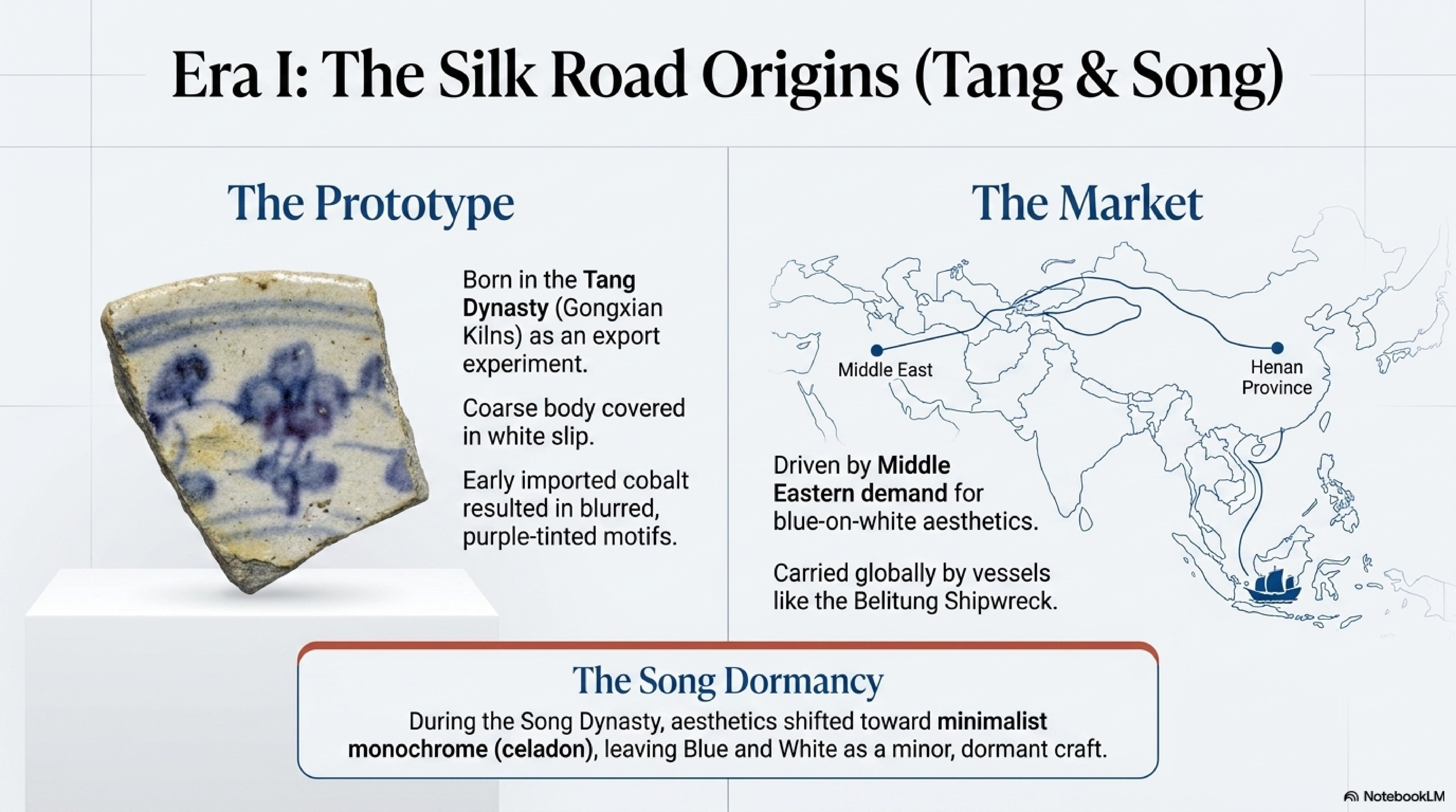 Two-material body formula — porcelain stone plus kaolin, Al₂O₃ increase enabling large vessel production, compared with single-material pre-Yuan Hutian body