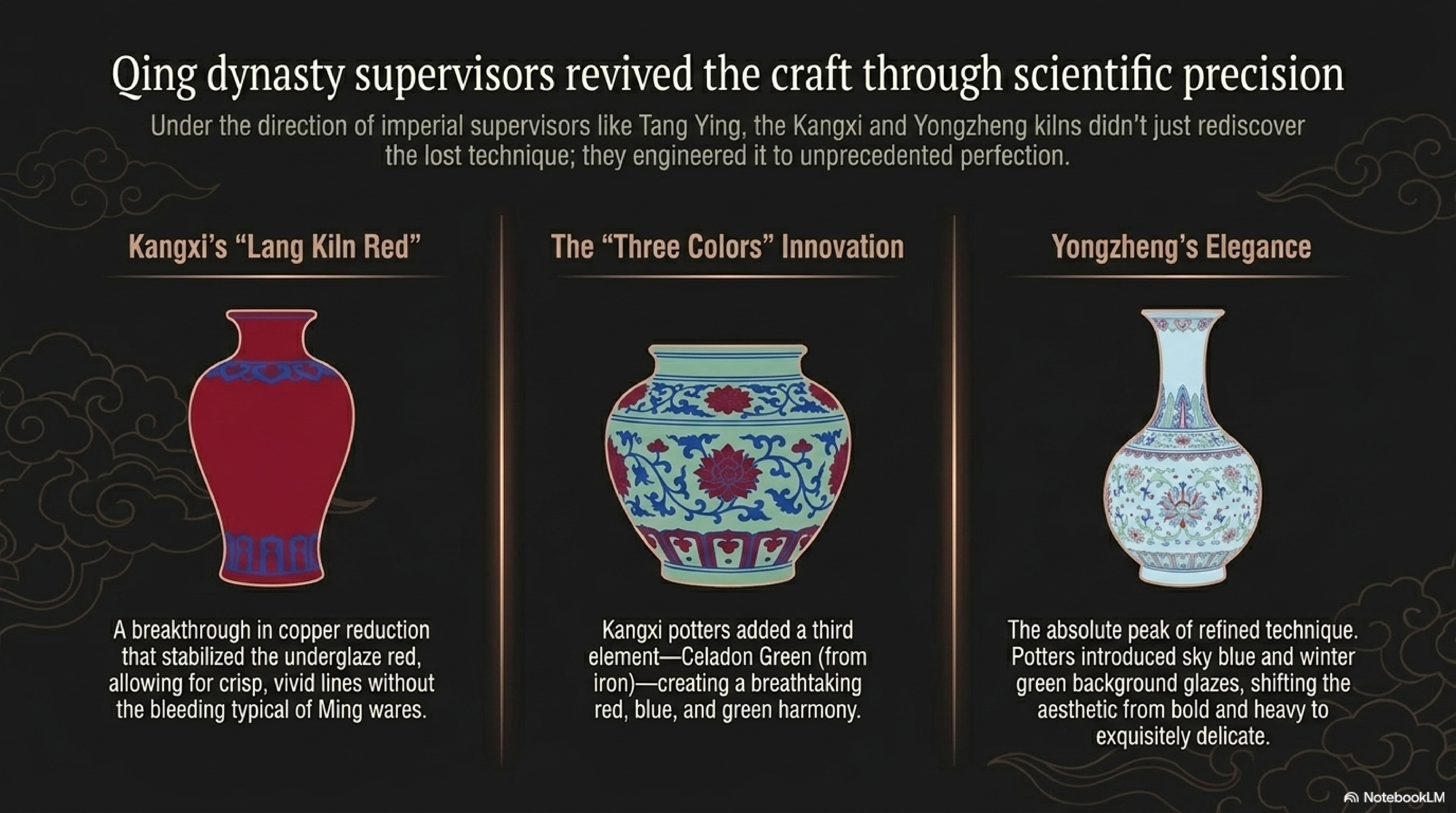 Xuande ruby red (宝石红) close-up — orange-peel surface texture, saturated crimson colour, slight convex copper-painted areas against pure white ground